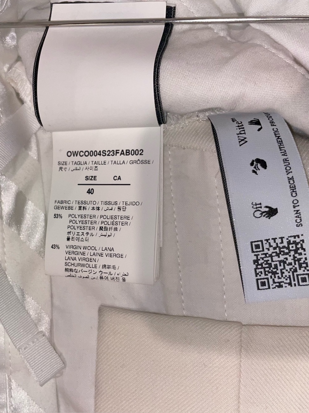 Off-White Curved Leg Pants | White | 40 EU (30x31) | Orig. $732.00 - Picture 6 of 9